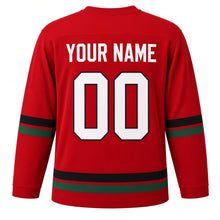 Load image into Gallery viewer, Kwanzaa Original Hockey Jersey in Red, back view with your name and number