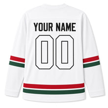 Load image into Gallery viewer, Kwanzaa Original Hockey Jersey in White, back view with your name and number