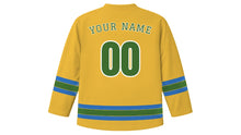 Load image into Gallery viewer, Kyiv Original Hockey Jersey in Wheat Gold, back view with your name and number