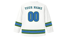 Load image into Gallery viewer, Kyiv Original Hockey Jersey in White, back view with your name and number