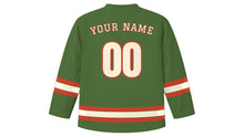 Load image into Gallery viewer, Kyoto Original Hockey Jersey in Moss Green, back view with your name and number