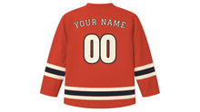 Load image into Gallery viewer, Kyoto Original Hockey Jersey in Vermilion, back view with your name and number