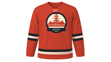Load image into Gallery viewer, Kyoto Original Hockey Jersey in Vermilion, front view – custom name and number