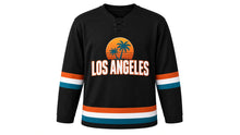 Load image into Gallery viewer, Los Angeles Original Hockey Jersey in Black, front view – custom name and number