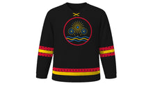 Load image into Gallery viewer, La Mercè Original Hockey Jersey in Black, front view – custom name and number