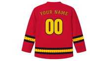 Load image into Gallery viewer, La Mercè Original Hockey Jersey in Red, back view with your name and number