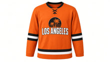 Load image into Gallery viewer, Los Angeles Original Hockey Jersey in Orange, front view – custom name and number