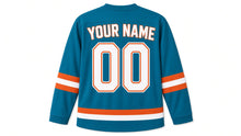 Load image into Gallery viewer, Los Angeles Original Hockey Jersey in Teal, back view with your name and number