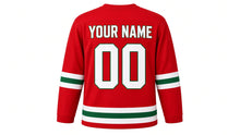 Load image into Gallery viewer, La Tomatina Original Hockey Jersey in Red, back view with your name and number