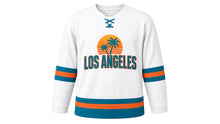 Load image into Gallery viewer, Los Angeles Original Hockey Jersey in White, front view – custom name and number
