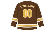 Load image into Gallery viewer, Laba Festival Original Hockey Jersey in Cocoa Brown, back view with your name and number
