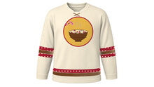 Load image into Gallery viewer, Laba Festival Original Hockey Jersey in Rice Cream, front view – steaming Laba congee bowl crest – custom name and number