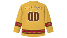 Load image into Gallery viewer, Laba Festival Original Hockey Jersey in Millet Gold, back view with your name and number