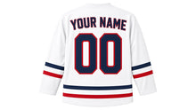 Load image into Gallery viewer, Labor Day Original Hockey Jersey in White, back view with your name and number