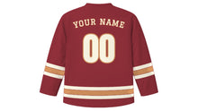 Load image into Gallery viewer, Lahore Original Hockey Jersey in Mughal Red, back view with your name and number