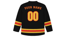 Load image into Gallery viewer, Lantern Festival Original Hockey Jersey in Midnight Black, back view with your name and number