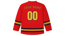 Load image into Gallery viewer, Lantern Festival Original Hockey Jersey in Lantern Red, back view with your name and number