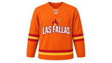Load image into Gallery viewer, Las Fallas Original Hockey Jersey in Orange, front view – custom name and number