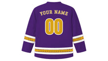 Load image into Gallery viewer, Laylat al-Qadr Original Hockey Jersey in Deep Purple, back view with your name and number