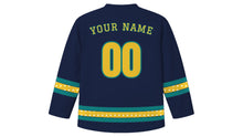 Load image into Gallery viewer, Leap Day Original Hockey Jersey in Midnight, back view with your name and number