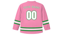 Load image into Gallery viewer, Lei Day Original Hockey Jersey in Hibiscus Pink, back view with your name and number