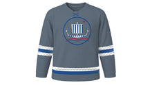 Load image into Gallery viewer, Leif Erikson Day Original Hockey Jersey in Slate Gray, front view – custom name and number
