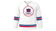 Load image into Gallery viewer, Leif Erikson Day Original Hockey Jersey in White, front view – custom name and number