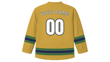Load image into Gallery viewer, Leipzig Original Hockey Jersey in Passage Gold, back view with your name and number