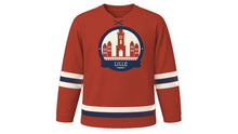 Load image into Gallery viewer, Lille Original Hockey Jersey in Flemish Brick Red, front view – custom name and number