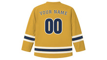 Load image into Gallery viewer, Lille Original Hockey Jersey in Waffle Gold, back view with your name and number
