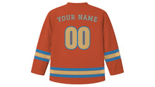 Load image into Gallery viewer, Lilongwe Original Hockey Jersey in Sunrise Red, back view with your name and number