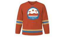 Load image into Gallery viewer, Lilongwe Original Hockey Jersey in Sunrise Red, front view – custom name and number