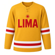 Load image into Gallery viewer, Lima Original Hockey Jersey in Gold, front view – custom name and number