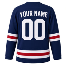 Load image into Gallery viewer, Lima Original Hockey Jersey in Navy, back view with your name and number