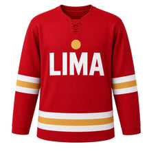 Load image into Gallery viewer, Lima Original Hockey Jersey in Red, front view – custom name and number