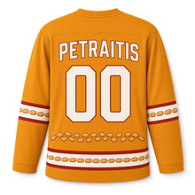 Load image into Gallery viewer, Lithuania Amber Road Original Hockey Jersey in Amber Honey, back view with your name and number