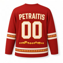 Load image into Gallery viewer, Lithuania Amber Road Original Hockey Jersey in Brick Red, back view with your name and number