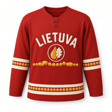 Load image into Gallery viewer, Lithuania Amber Road Original Hockey Jersey in Brick Red, front view – custom name and number