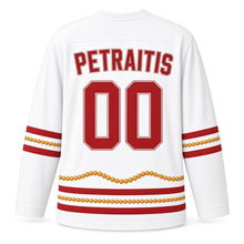 Load image into Gallery viewer, Lithuania Amber Road Original Hockey Jersey in Linen White, back view with your name and number