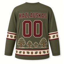 Load image into Gallery viewer, Lithuania Hill of Oaks Original Hockey Jersey in Oak Moss, back view with your name and number