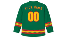 Load image into Gallery viewer, Lithuanian Independence Day Original Hockey Jersey in Forest Green, back view with your name and number