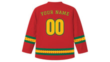 Load image into Gallery viewer, Lithuanian Independence Day Original Hockey Jersey in Red, back view with your name and number