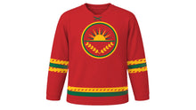 Load image into Gallery viewer, Lithuanian Independence Day Original Hockey Jersey in Red, front view – custom name and number