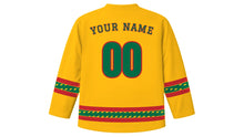 Load image into Gallery viewer, Lithuanian Independence Day Original Hockey Jersey in Sun Yellow, back view with your name and number