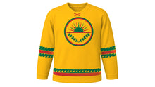 Load image into Gallery viewer, Lithuanian Independence Day Original Hockey Jersey in Sun Yellow, front view – custom name and number