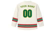 Load image into Gallery viewer, Lithuanian Statehood Day Original Hockey Jersey in Linen White, back view with your name and number