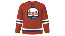 Load image into Gallery viewer, Liverpool Original Hockey Jersey in Dockside Brick, front view – custom name and number
