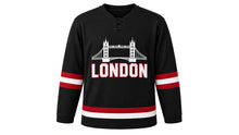 Load image into Gallery viewer, London Original Hockey Jersey in Black, front view – custom name and number
