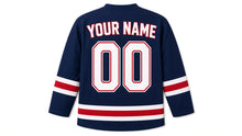 Load image into Gallery viewer, London Original Hockey Jersey in Navy, back view with your name and number