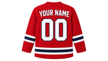 Load image into Gallery viewer, London Original Hockey Jersey in Red, back view with your name and number